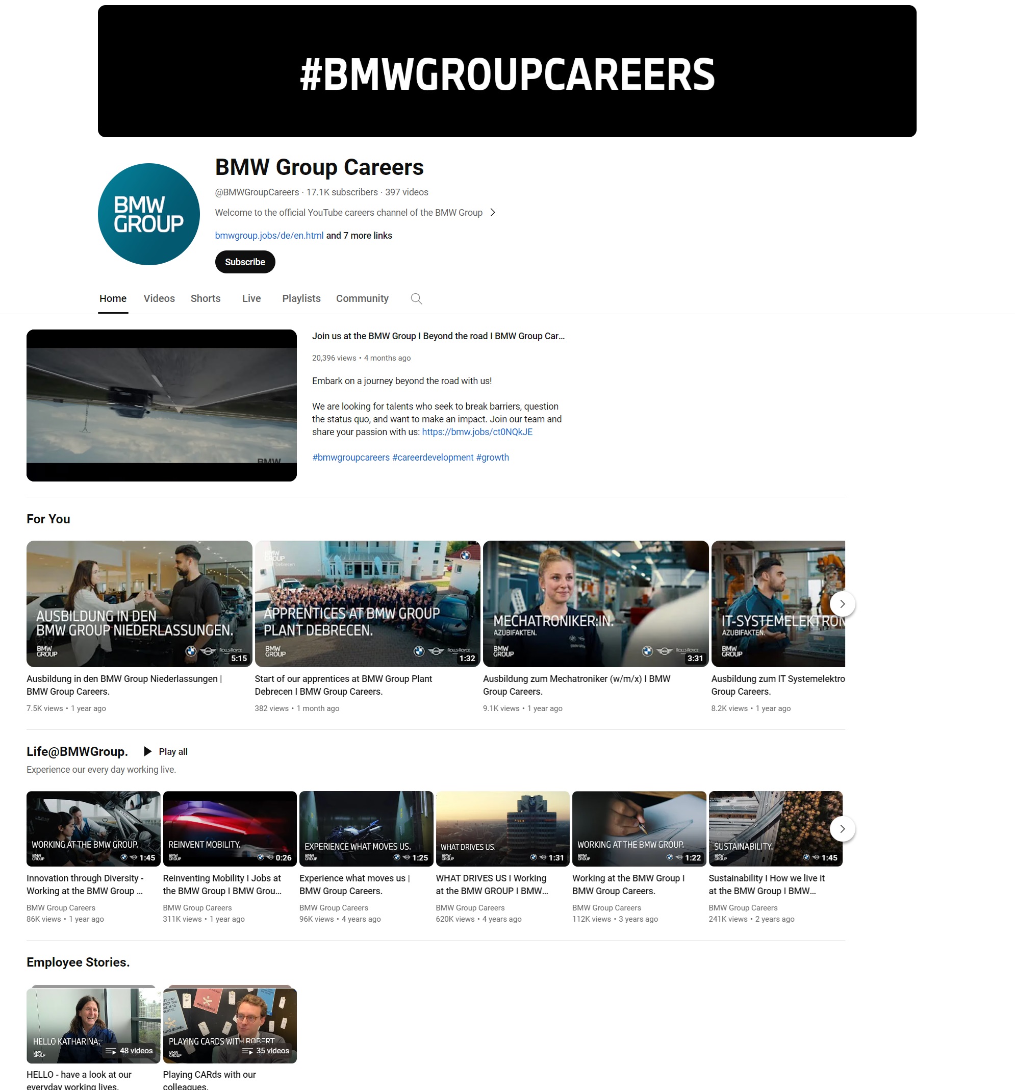 Employer Branding Beispiele - BMW